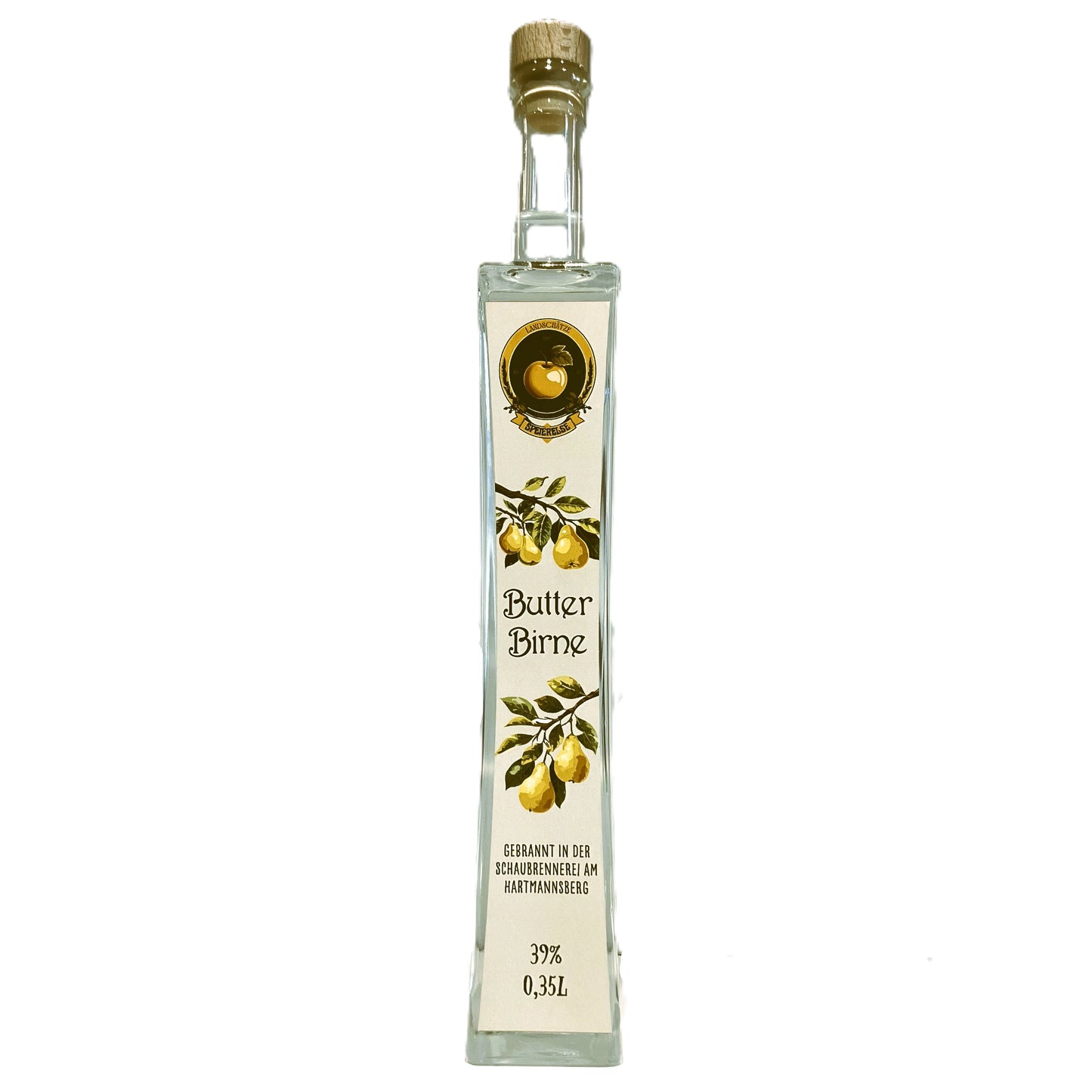 Weicher Birnenbrand "Butterbirne", Speierelse, 350 ml, 39%Vol