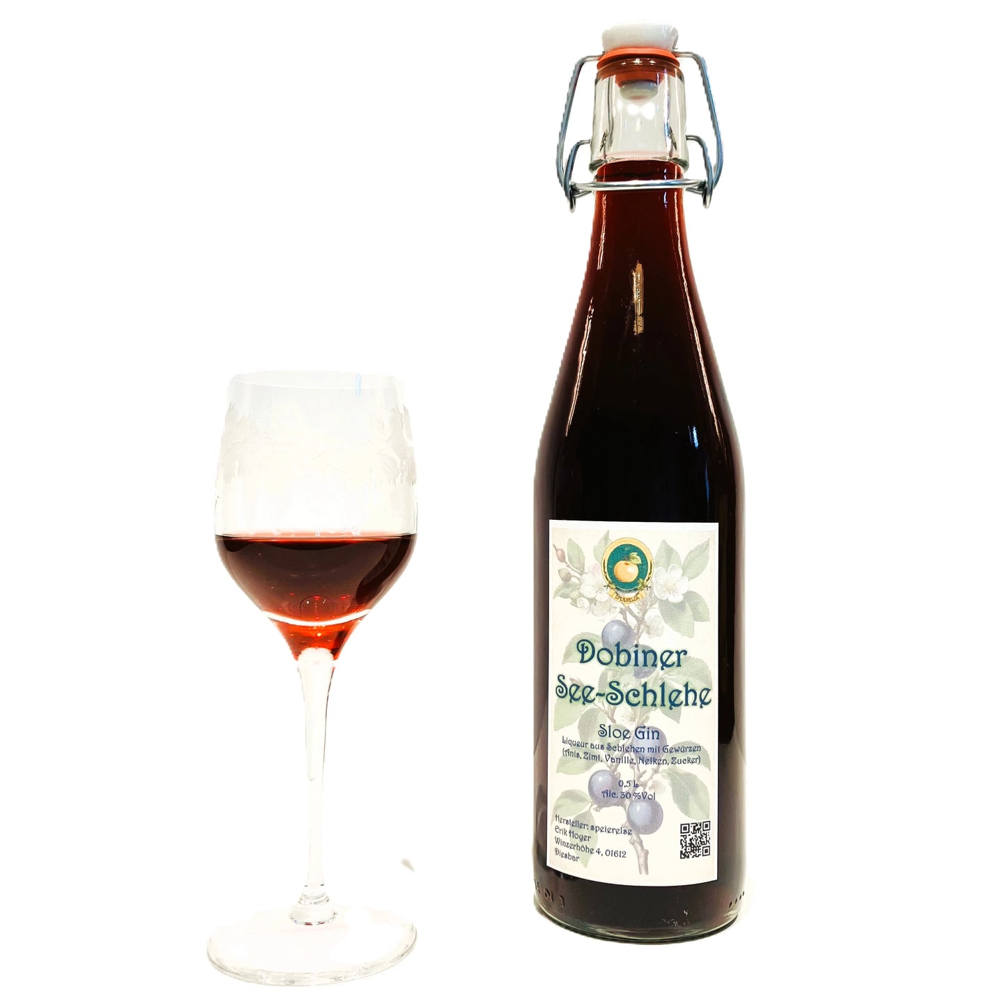 Sloe Gin, Schlehenlikör "Dobiner See-Schlehe" 0,5L, 30%Vol